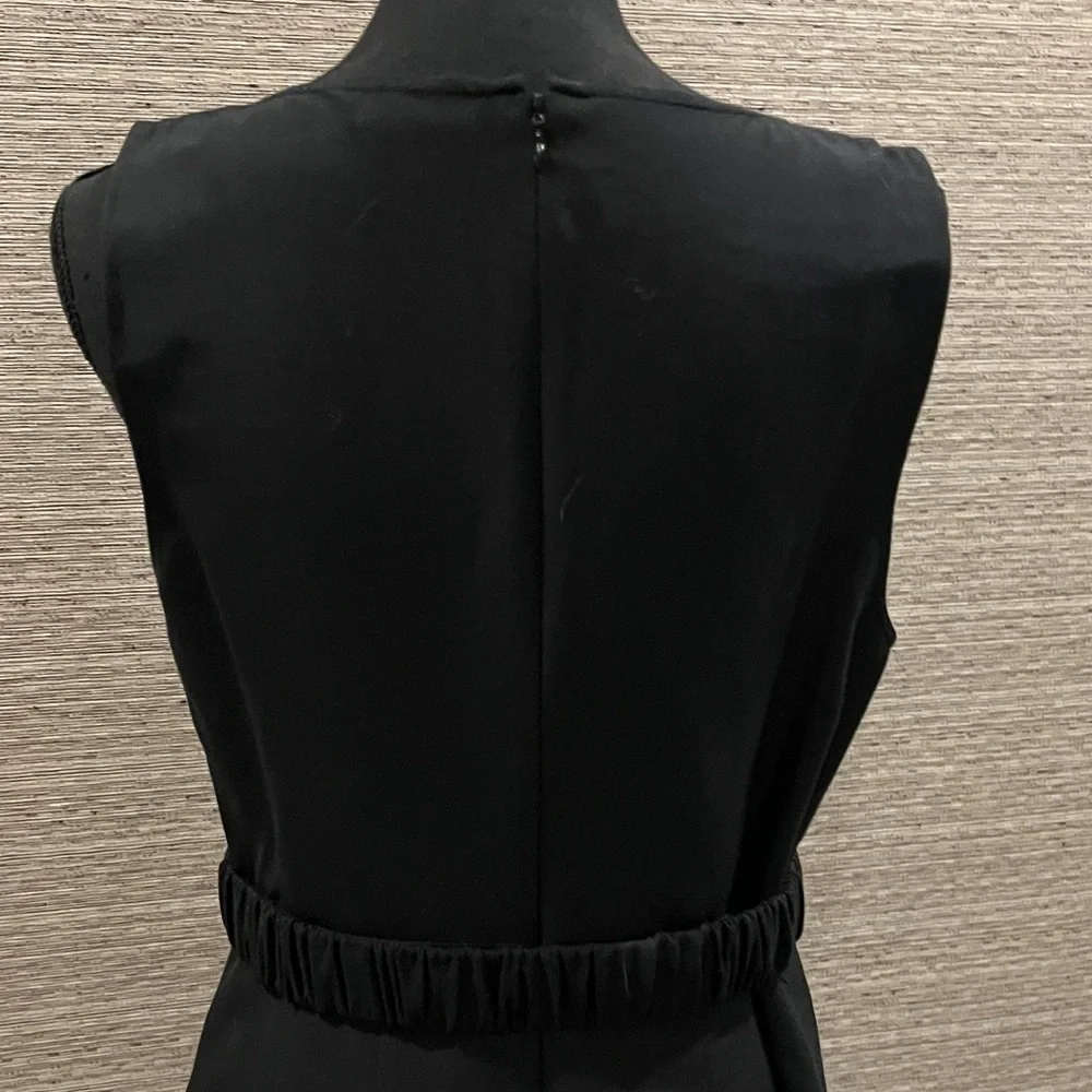 Halogen Black Sleeveless V Neckline sheath Linen/Silk Dress size 12 - Picture 9 of 11